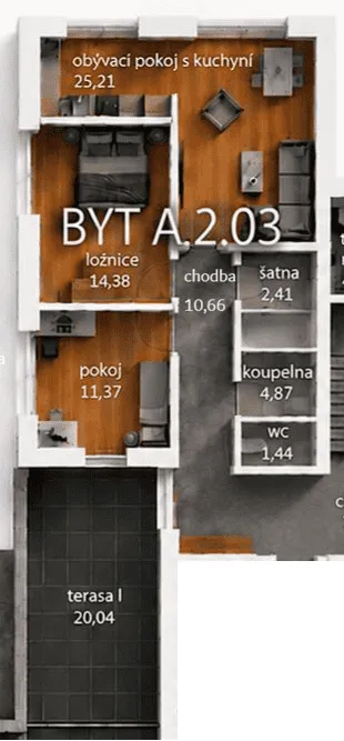 Půdorys 3+kk